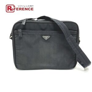PRADA Triangle Plate Bag Shoulder Briefcase Business Black